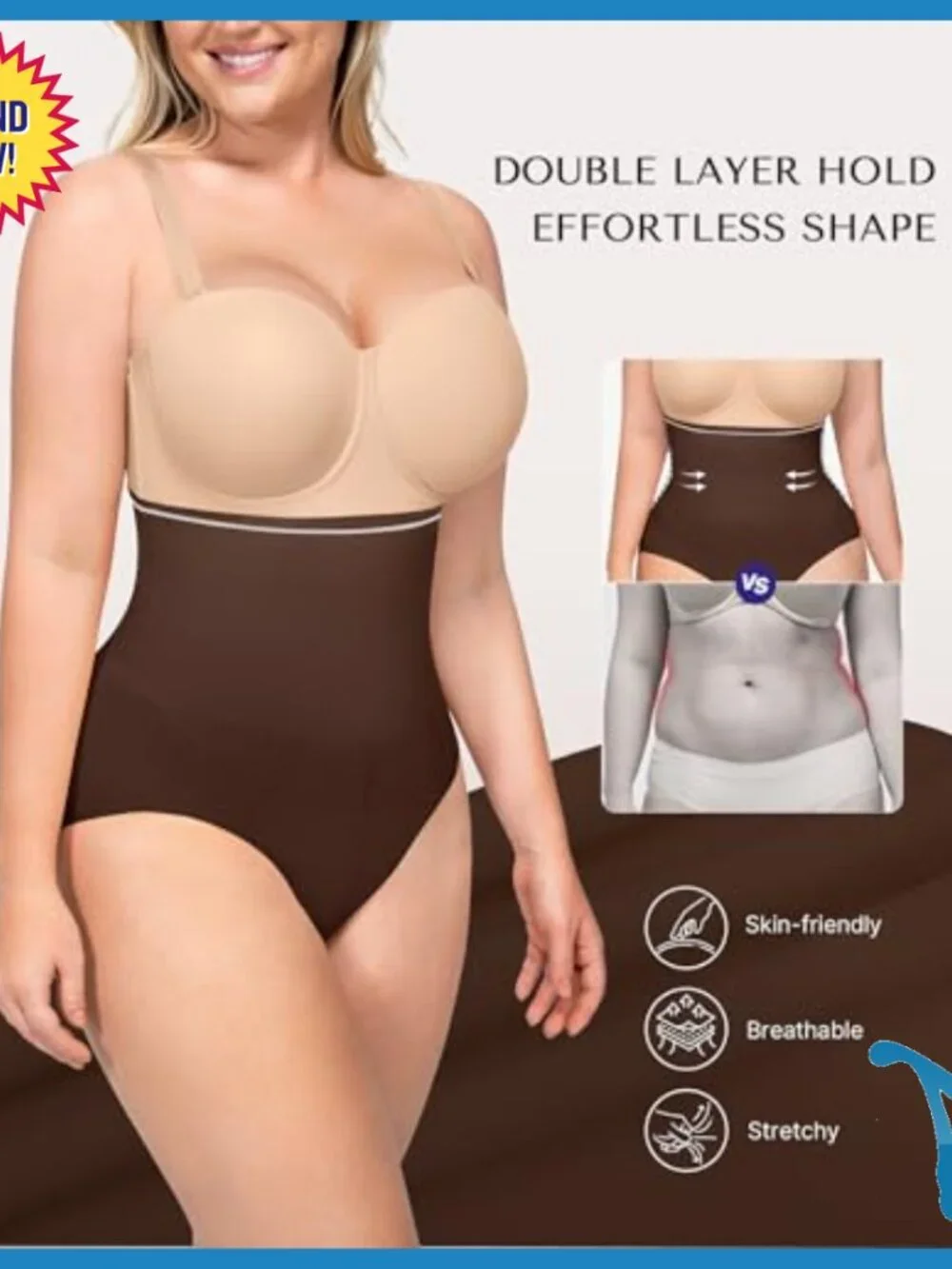 High Waisted Tummy Control Shapewear Panties Seamless Compression Briefs Medium
